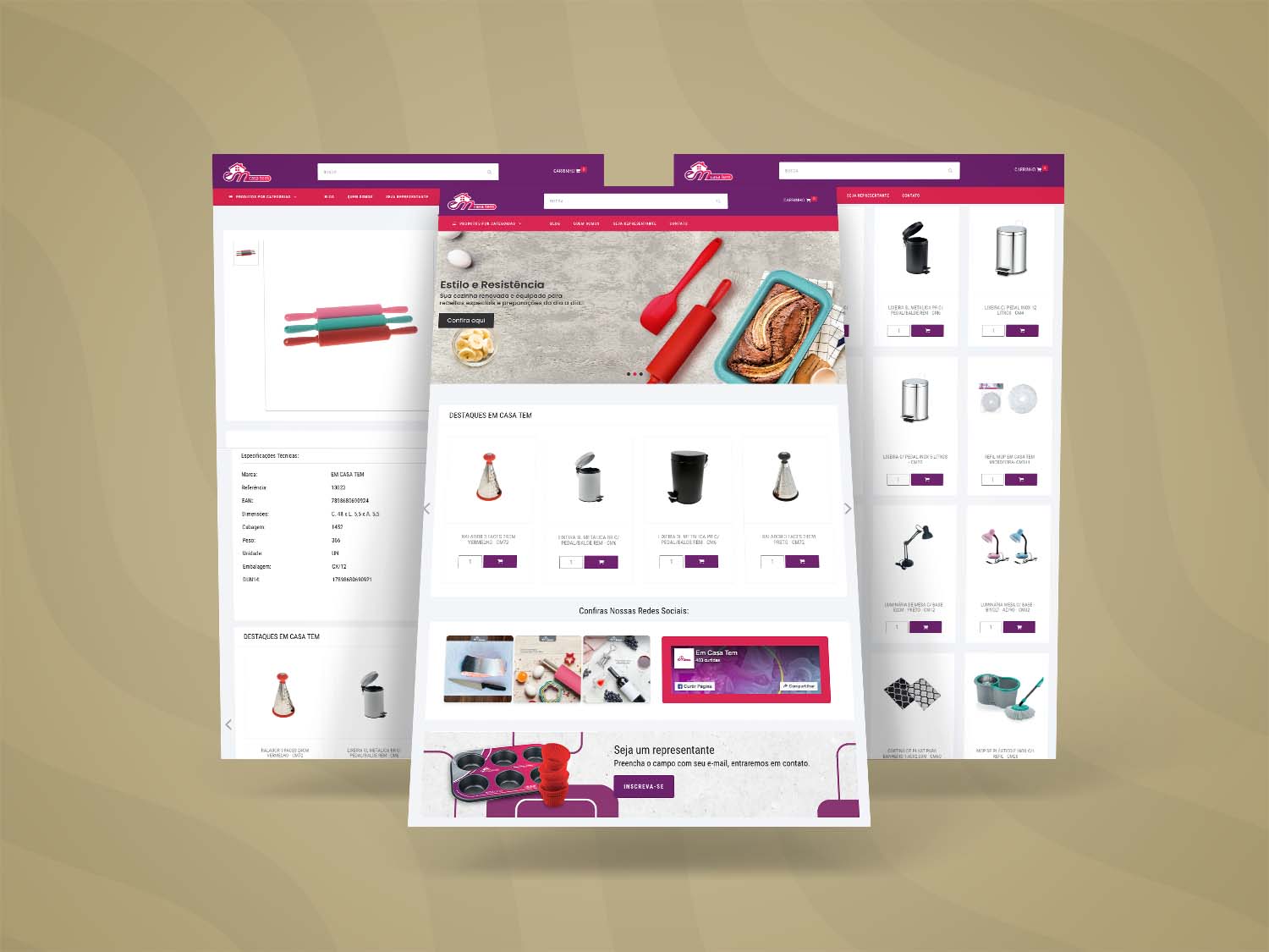 Site Institucional Em Casa Tem