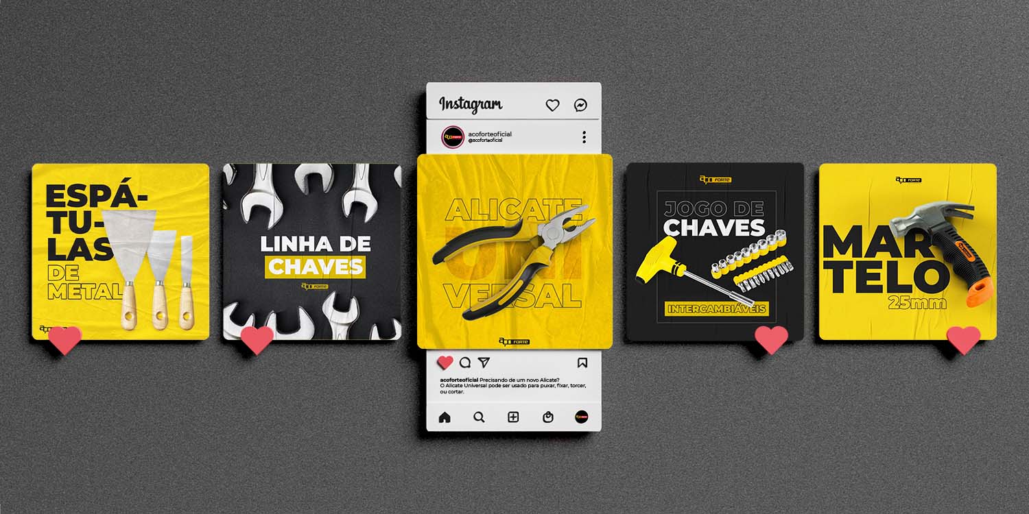 Social Mídia Aço Forte Ferramentas