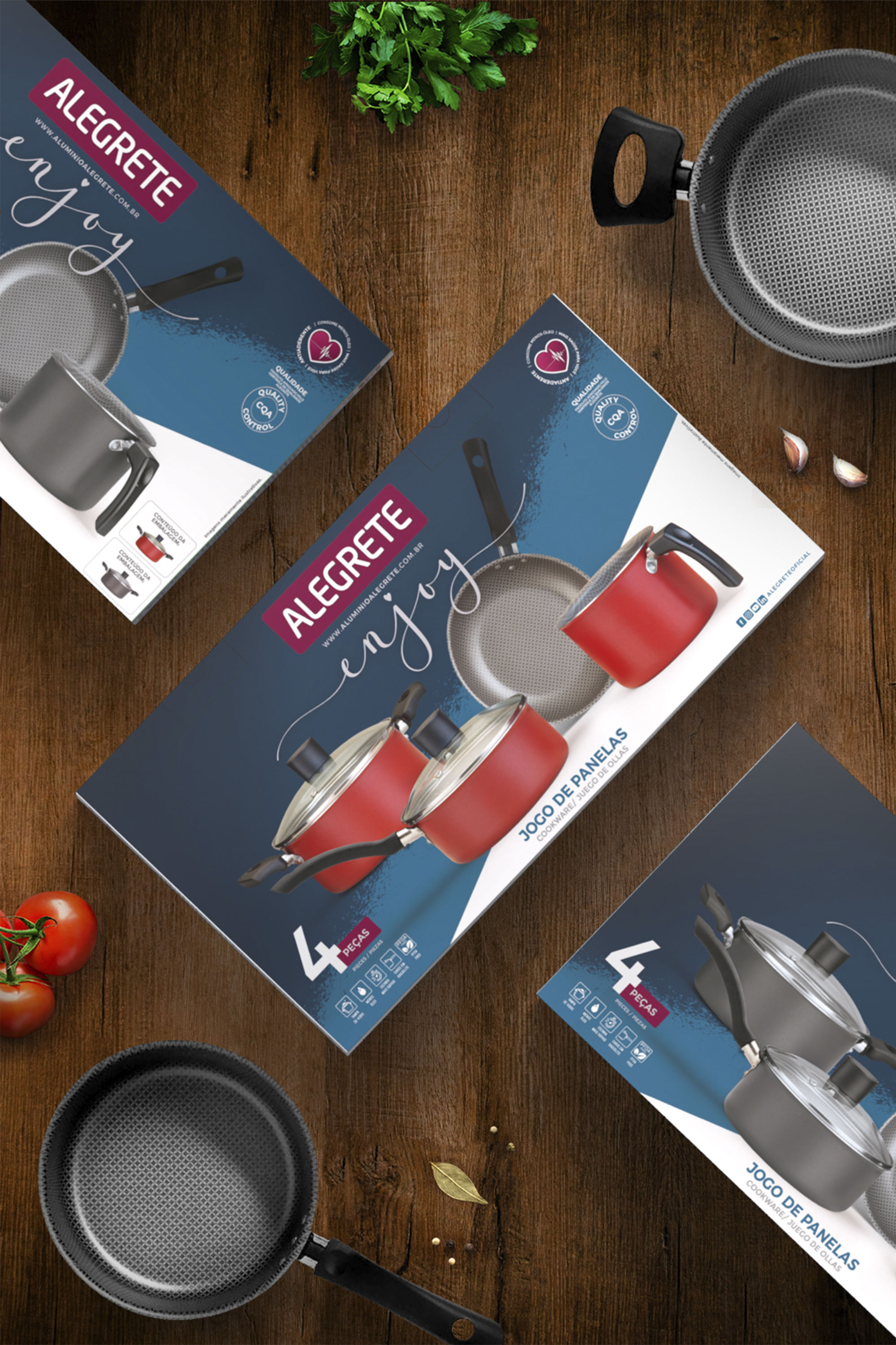 Embalagem Conjunto de Panelas Enjoy Alumínio Alegrete