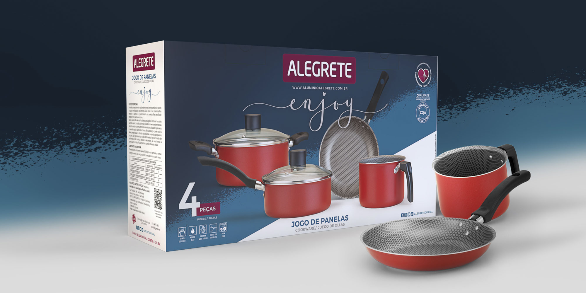 Embalagem Conjunto de Panelas Enjoy Alumínio Alegrete