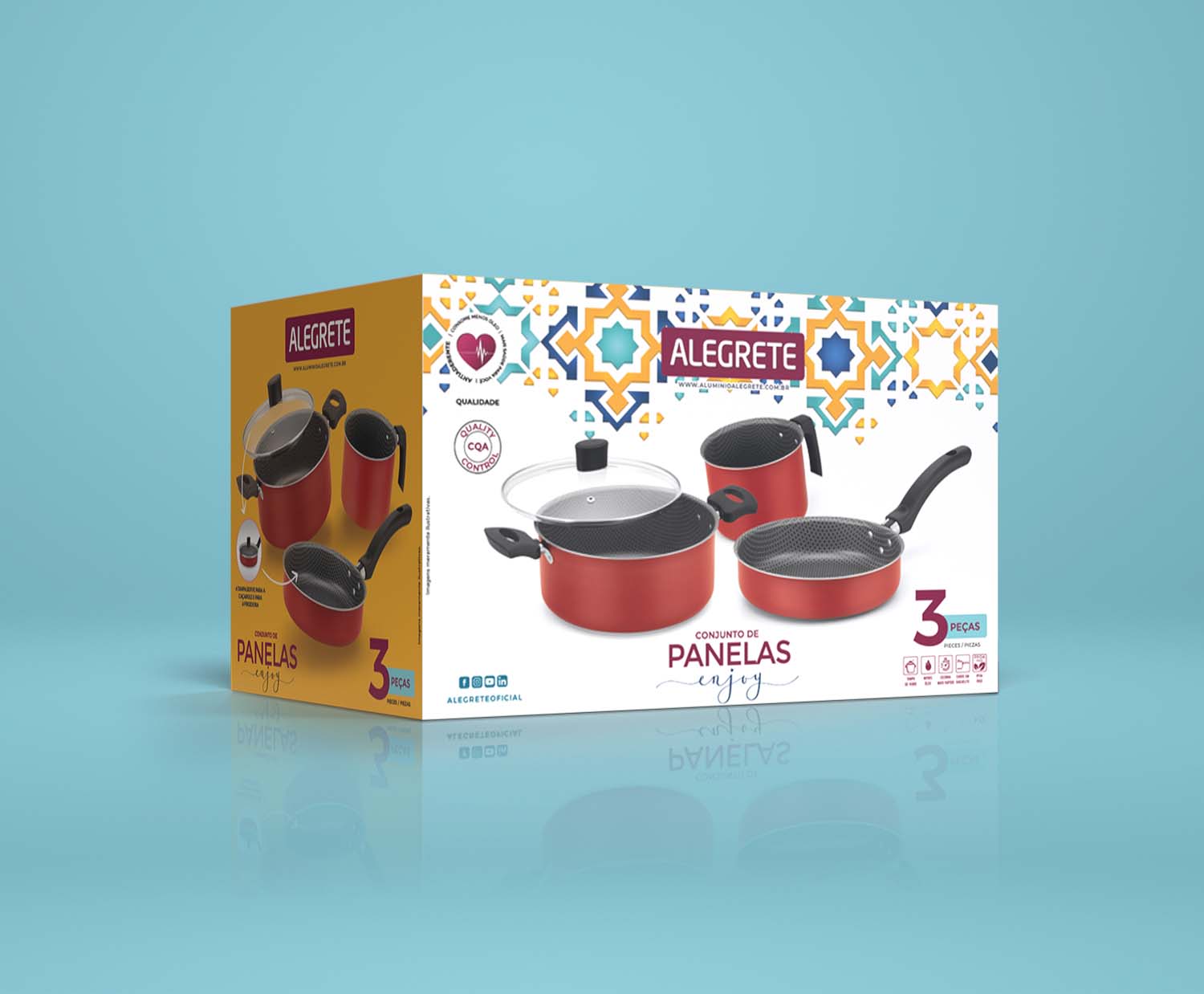 Embalagem Conjunto de Panelas Enjoy Alumínio Alegrete