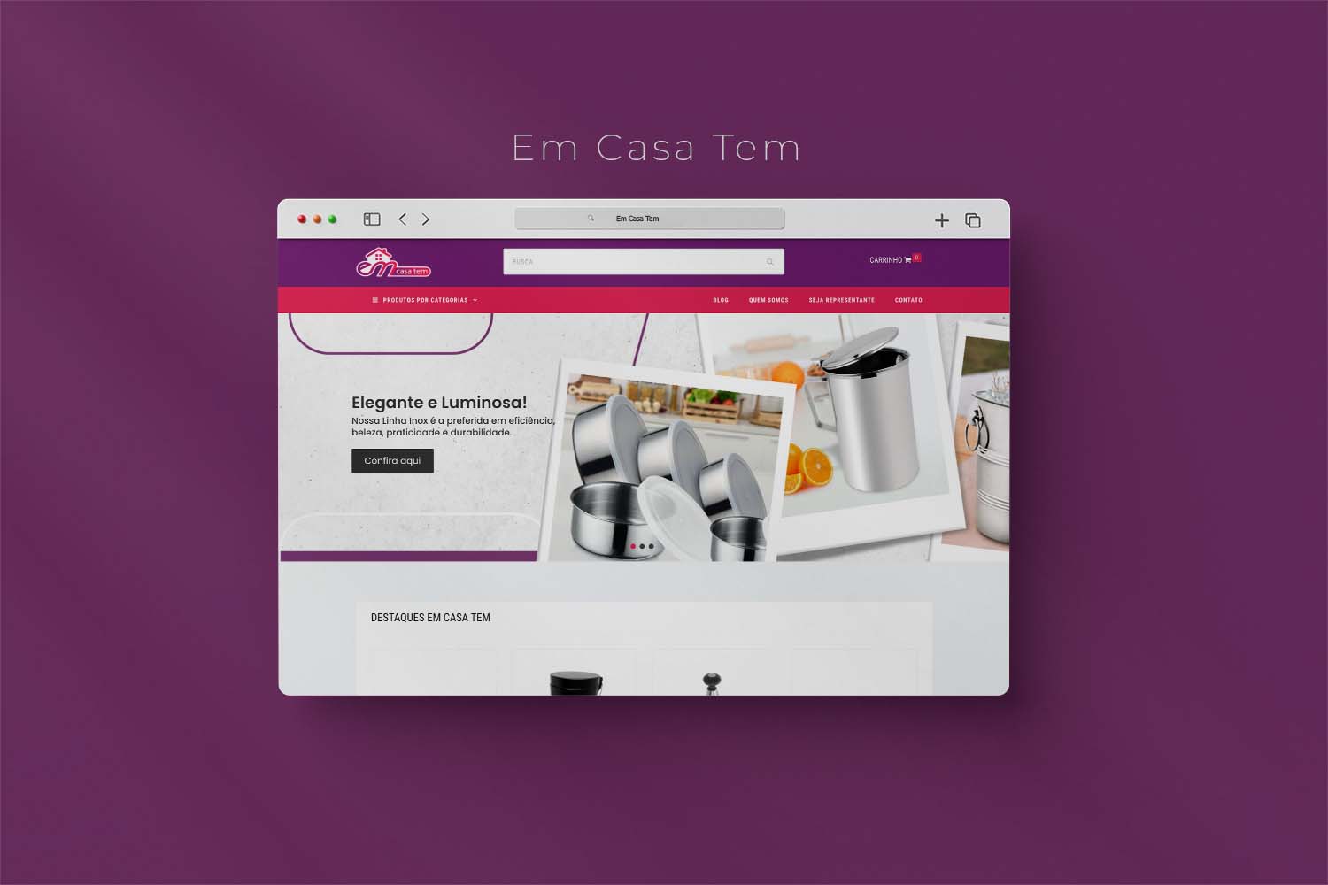 Site Institucional Em Casa Tem